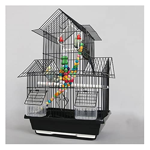 Vogelkäfig Retro Papagei Vogelkäfig Schwarz Phoenix Tiger Haut Pfingstrose Haushaltszüchtung Käfig geeignet for Liebesvogelkanary Papagei Finkenkäfig (Color : B) von LUCBEI