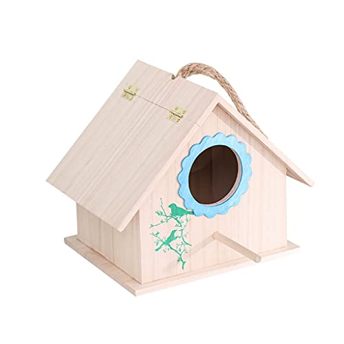 Vogelkäfig Vogelhaus Vogel Nest Tiger Hautkäfig Kleine Haus Papagei Haus Hölzernes hängendes Nest Winter Outdoor Warme Box Finkenkäfig (Color : A) von LUCBEI