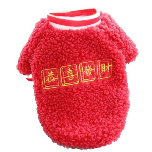 Festliches Hemd für Kleine Hunde, Weich, Warm, Modisch, Welpenbekleidung, Neujahrskleidung für Schnauzer, Bichon, Strapazierfähiges Polyestermaterial (L) von LUCKDANO