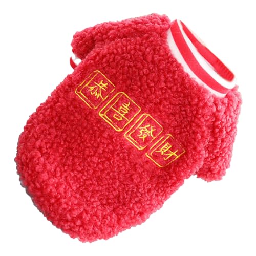 Festliches Hemd für Kleine Hunde, Weich, Warm, Modisch, Welpenbekleidung, Neujahrskleidung für Schnauzer, Bichon, Strapazierfähiges Polyestermaterial (M) von LUCKDANO