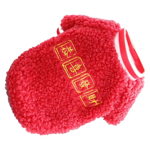 Festliches Hemd für Kleine Hunde, Weich, Warm, Modisch, Welpenbekleidung, Neujahrskleidung für Schnauzer, Bichon, Strapazierfähiges Polyestermaterial (S) von LUCKDANO
