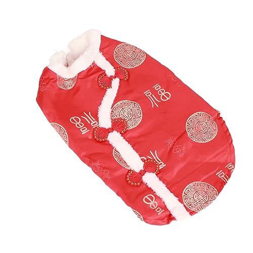 Haustierkostüm Tang-Anzug Hundekleidung Plüschstoff Warme Kleidung für Kleine Mittelgroße Hunde Golden Fashion National Charm (2XL) von LUCKDANO