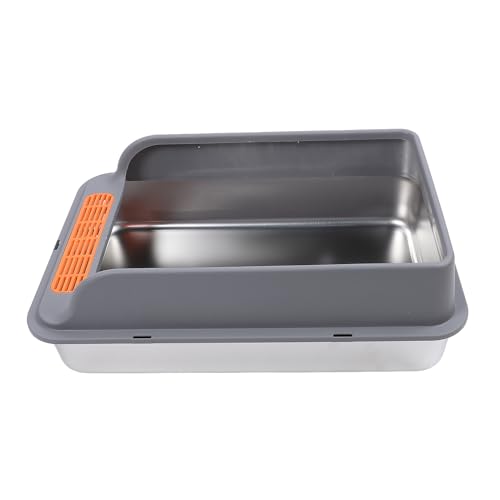 LUCKDANO Katzentoilette mit Großem Fassungsvermögen aus Edelstahl mit Auslaufsicherer Matte, Metall-Katzentoilette mit Zugang von Oben für Haustiere, Langlebig, Minimiert Streuverluste LUCKDANO Katzentoilette mit Großem Fassungsvermögen aus Edelstahl mit Auslaufsicherer Matte, Metall-Katzentoilette mit Zugang von Oben für Haustiere, Langlebig, Minimiert Streuverluste von LUCKDANO