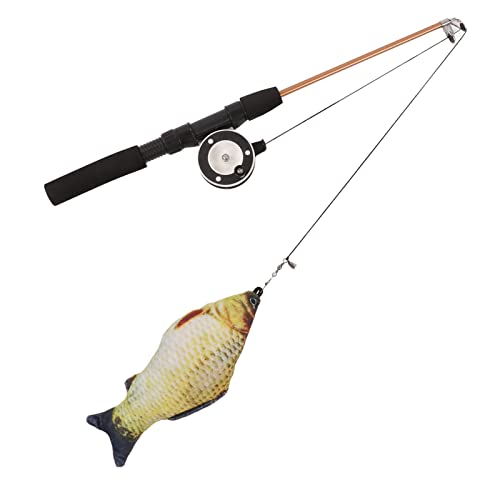 LUCKDANO Cat Fishing Pole Toy, Katzenspielzeug für Innenkatzen Katzenstab Spielzeug Interaktive Angelrute mit Simulation Fisch Einsensvoller Katzen Teaser Zauberstab Spielzeug für Katze und Kätzchen LUCKDANO Cat Fishing Pole Toy, Katzenspielzeug für Innenkatzen Katzenstab Spielzeug Interaktive Angelrute mit Simulation Fisch Einsensvoller Katzen Teaser Zauberstab Spielzeug für Katze und Kätzchen von LUCKDANO