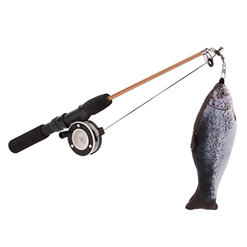 LUCKDANO Cat Fishing Pole Toy, Katzenspielzeug für Innenkatzen Katzenstab Spielzeug Interaktive Angelrute mit Simulation Fisch Einsensvoller Katzen Teaser Zauberstab Spielzeug für Katze und Kätzchen LUCKDANO Cat Fishing Pole Toy, Katzenspielzeug für Innenkatzen Katzenstab Spielzeug Interaktive Angelrute mit Simulation Fisch Einsensvoller Katzen Teaser Zauberstab Spielzeug für Katze und Kätzchen von LUCKDANO