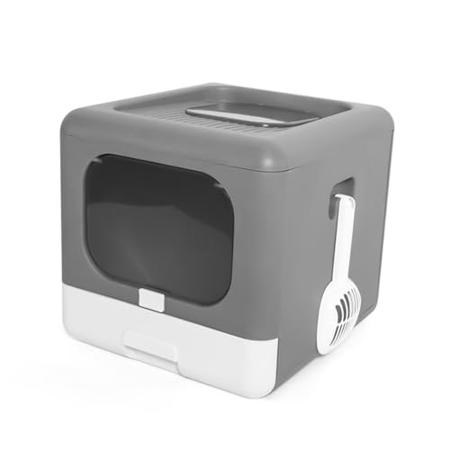 LUCKDANO Faltbare Katzenstreubox, Obere Eintrag Antisplashing Cat Toilet Jumbo Geschlossene Katze Töpfchenklappbares Faltkasten, Geschlossenes Töpfchen mit Schaufeliger Faltbarer Katzenstreubox mit LUCKDANO Faltbare Katzenstreubox, Obere Eintrag Antisplashing Cat Toilet Jumbo Geschlossene Katze Töpfchenklappbares Faltkasten, Geschlossenes Töpfchen mit Schaufeliger Faltbarer Katzenstreubox mit von LUCKDANO