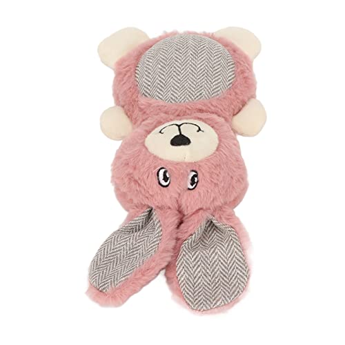 LUCKDANO Gefüllte Hundespielzeug, Hasengefüllter Tierhundspielzeug für Kleine Hunde Plüsch Hundespielzeug Gequietschtes Weiches Haustier Kaut Spielzeug Interaktives Hasen Buddy für Kleine und (PINK) von LUCKDANO