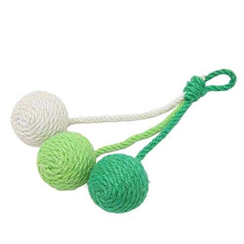 LUCKDANO Hängende Katzenspielzeug, Katzenspielzeugkugeln Katzenseile Spielzeug Interaktive Katzenkauen Spielzeug Sisal -Bälle für Katzen Zum Kratzen, Pat, Biss oder für Innenkatzen Kätzchen (Grün, von LUCKDANO