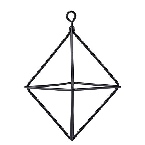LUCKDANO Hängende Pflanzer für Innenpflanzen, Hängende Korb Pflanzenhalter Blumen Bromelien Rack Geometrische Lufthosenhalter für Innenhäuser Im Freien, 2,36x2.36x3.54in (Black) von LUCKDANO