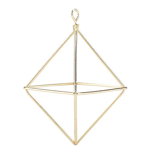 LUCKDANO Hängende Pflanzer für Innenpflanzen, Hängende Korb Pflanzenhalter Blumen Bromelien Rack Geometrische Lufthosenhalter für Innenhäuser Im Freien, 2,36x2.36x3.54in (Gold) von LUCKDANO