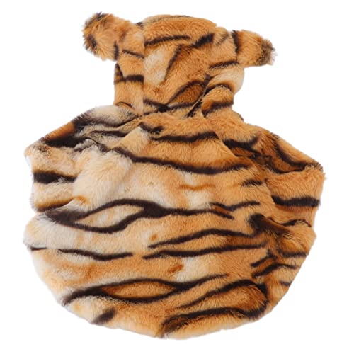 LUCKDANO Hund Tiger Kostüm, Hund Tierkostüm Kostüme für Große Hunde Süßes Warmes Winterbekleidung Haustier Weißer Tiger Cosplay -Mantel -Hoodie Outfit für Kleine und Mittlere Hunde (XL) von LUCKDANO