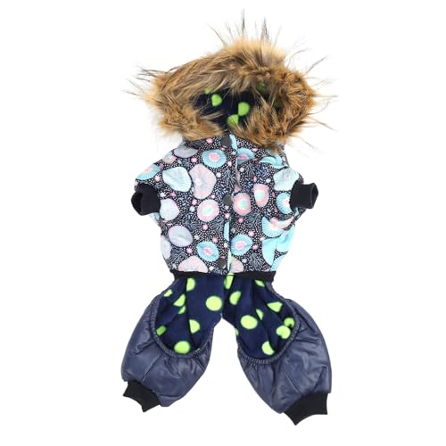 LUCKDANO Hunde Wintermantel, Hundjacken für Mittelgroße Hunde Hundejacke Warme Kapuze Verdickt EIN Stück Haustier Down Down Hundejacke Welpenmäntel für Kleine Mittlere Große (M) von LUCKDANO