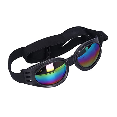 LUCKDANO Hundegläser, Hundebrille Hunde Sonnenbrille Haustiergläser Augenkleidung mit Verstellbarem Riemen Sommerfaltbares Haustier Sonnenbrille für Kleine Mittelgroße und Große Hunde (Black) von LUCKDANO