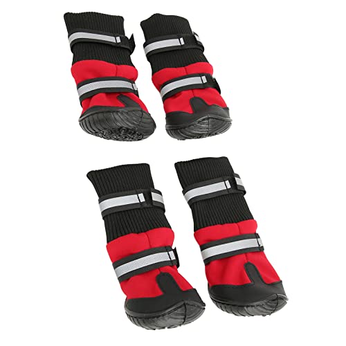 LUCKDANO Hundeschuhe, Hundeschuhe für Heiße Pflasterung Hundestiefel Abriebschläger Beweis Hundestiefel mit Reflektierenden Gurten Atmungsaktiv (M) von LUCKDANO