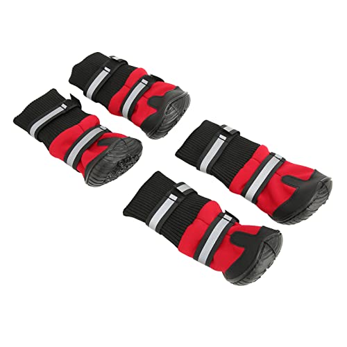 LUCKDANO Hundeschuhe, Hundeschuhe für Heiße Pflasterung Hundestiefel Abriebschläger Beweis Hundestiefel mit Reflektierenden Gurten Atmungsaktiv (XL) von LUCKDANO