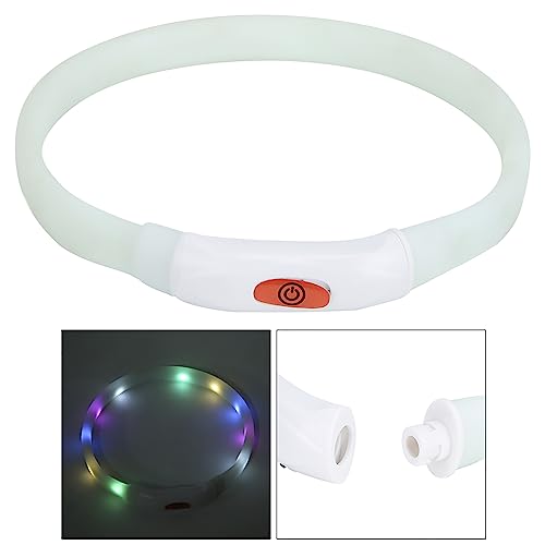LUCKDANO LED Hundekragen Wiederaufladbar, Hund Walking Hell Hundeketten für Kleine Hunde Sicherheitshunde Leuchten in den Dunklen Kragen für Kleine Mittlere Große Hunde Nacht Gehen (Bunte Lichter) von LUCKDANO