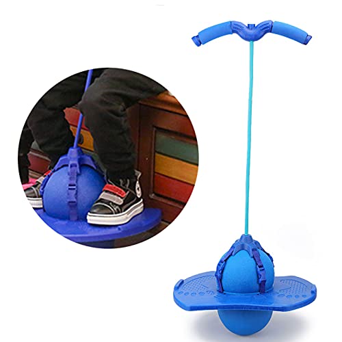 LUCKDANO Pogo -Stick, Pelota de Salto Con Pogo Ball Hochsprungspielzeug Bounce Sprungbrettpartner Space Ball Pedal mit Pull Seil Handletoy mit Griff (Blue) von LUCKDANO