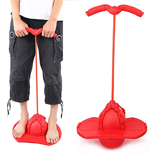 LUCKDANO Pogo -Stick, Pelota de Salto Con Pogo Ball Hochsprungspielzeug Bounce Sprungbrettpartner Space Ball Pedal mit Pull Seil Handletoy mit Griff (Rot) von LUCKDANO