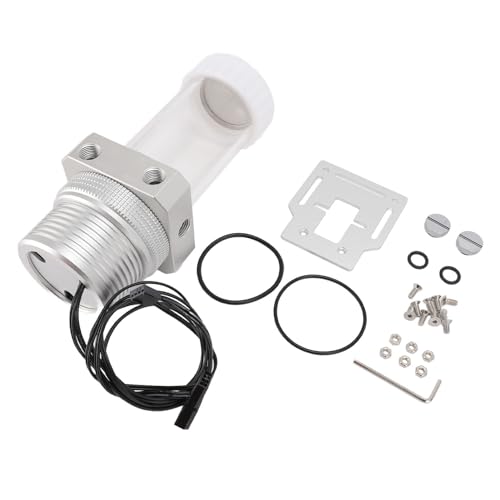 LUCKDANO Pumpenreservoir -Kombination, Wasserkühlpumpentank PC Wasserpumpe G1/4 PC Integrierter Pumpentank 30 Mesh Filter 1100L/H 5900 U/min für Wasserkühlsystem (Silver) von LUCKDANO