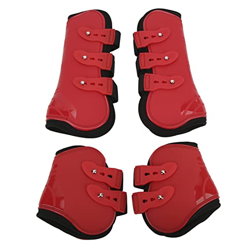 LUCKDANO Schienenstiefel für Pferde, Pferdesprung Pferdestiefel Bein Wache 4pcs Pu Neopren Vordere Hind -Pferdehörer Sprungstiefel für Reitfahrten Reitfahrer Geräte (Set aus roter Vorder- und LUCKDANO Schienenstiefel für Pferde, Pferdesprung Pferdestiefel Bein Wache 4pcs Pu Neopren Vordere Hind -Pferdehörer Sprungstiefel für Reitfahrten Reitfahrer Geräte (Set aus roter Vorder- und von LUCKDANO