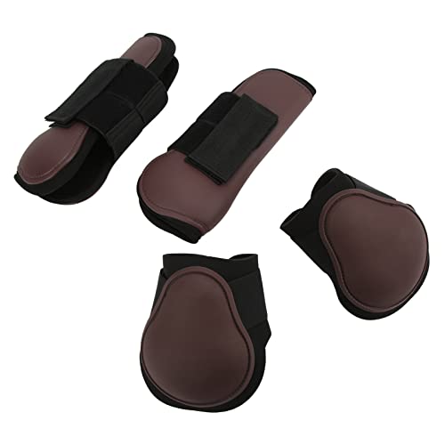 LUCKDANO Schienenstiefel für Pferde, Pferdestiefel Reitstiefel Stoßdämpfer Absorbierender Pferdestiefel 4pcs Pferdebein für Reitwettbewerb Equestrische Ausrüstung (braunes Set XL) von LUCKDANO