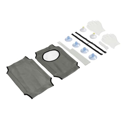 LUCKDANO Robustes Katzen-Hängemattenbett mit Fenster, Doppellagiges Design mit Saugnäpfen, Weicher Stoff für Gemütliches Entspannen, Einfache Installation und Wartung, Idealer (Grey) von LUCKDANO