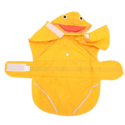 LUCKDANO Wasserdichter Hunde-Regenmantel, Verstellbare, Leichte Haustierkleidung mit Transparenter PVC-Kapuze, Faltbare Regenjacke für Kleine, Mittelgroße und Große Hunde, Enten-Stil, (S) von LUCKDANO