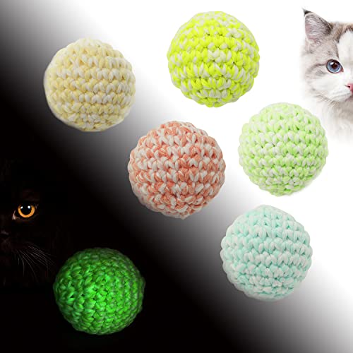 LUCKITTY Katzenball Spielzeug - Leuchtet im Dunkeln, 6er-Pack, sicher für Tiere mit gehäkelter Abdeckung, perfekte Größe für Katzen, inklusive Glocke LUCKITTY Katzenball Spielzeug - Leuchtet im Dunkeln, 6er-Pack, sicher für Tiere mit gehäkelter Abdeckung, perfekte Größe für Katzen, inklusive Glocke von LUCKITTY