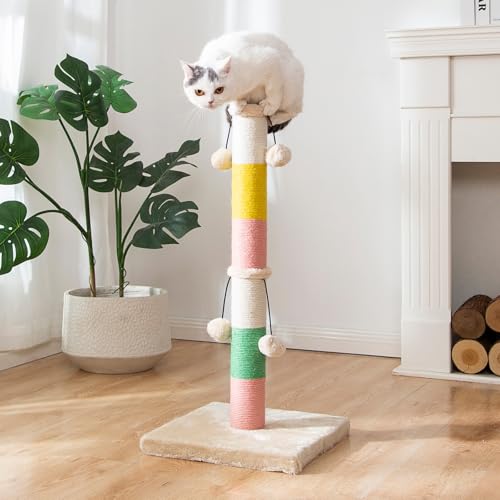LUCKITTY Kratzbaum für Katzen, 76,2 cm hoch, mit 4 Plüsch-Teasing-Spielzeugbällen, natürlichem Sisalseilpfosten und verdickter Basis, Rot Grün Gelb Weiß LUCKITTY Kratzbaum für Katzen, 76,2 cm hoch, mit 4 Plüsch-Teasing-Spielzeugbällen, natürlichem Sisalseilpfosten und verdickter Basis, Rot Grün Gelb Weiß von LUCKITTY