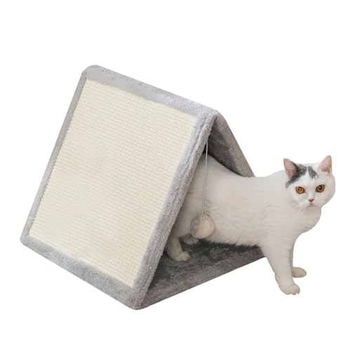 LUCKITTY Kratzmatte für Katzen, Ssal-Muschel und graues Plüschfutter, mit Plüschball, 39,9 x 43,9 x 47 cm LUCKITTY Kratzmatte für Katzen, Ssal-Muschel und graues Plüschfutter, mit Plüschball, 39,9 x 43,9 x 47 cm von LUCKITTY