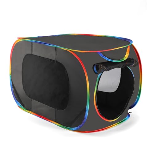 LUCKITTY Laufstall für Haustiere, rechteckig, quaderförmig, geeignet für Katzen und Kleintiere, Innenbereich, Regenbogenfarben von LUCKITTY