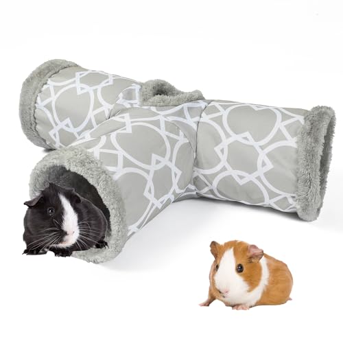 LUCKITTY Plüsch Innen 3-Wege-Form Kleintiere Tube Tunnel mit interaktivem Ball für Meerschweinchen, Babykaninchen, Hamster, Chinchilla, Igel Verstecken und Ausruhen, Geometrisches Grau LUCKITTY Plüsch Innen 3-Wege-Form Kleintiere Tube Tunnel mit interaktivem Ball für Meerschweinchen, Babykaninchen, Hamster, Chinchilla, Igel Verstecken und Ausruhen, Geometrisches Grau von LUCKITTY