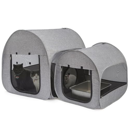 LUCKITTY Tragbarer Katzenlaufstall, Lieferraum, Gehege, postoperative Erholung, Hausdesign für besseren Stand, Faltbares Haustierzelt für drinnen und draußen von Kätzchen und Welpen, Katzenhäuser & LUCKITTY Tragbarer Katzenlaufstall, Lieferraum, Gehege, postoperative Erholung, Hausdesign für besseren Stand, Faltbares Haustierzelt für drinnen und draußen von Kätzchen und Welpen, Katzenhäuser & von LUCKITTY