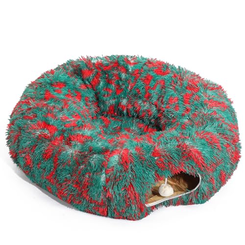 LUCKITTY Warmes, flauschiges Plüsch-Tunnelbett für Katzen und Hunde, mit waschbarem Kissen, großer Schlauch, Spielplatz, Spielzeug, 90 cm, zusammenklappbar, für den Innenbereich, Katze, Kätzchen, LUCKITTY Warmes, flauschiges Plüsch-Tunnelbett für Katzen und Hunde, mit waschbarem Kissen, großer Schlauch, Spielplatz, Spielzeug, 90 cm, zusammenklappbar, für den Innenbereich, Katze, Kätzchen, von LUCKITTY