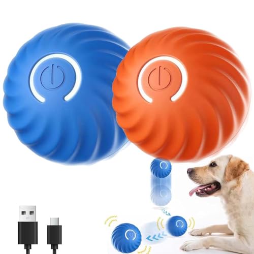 2 Stück Dura Spin Ball for Large Dogs, Smart Jumping Ball Dog Toy, Automatischer Intelligenter Hundeball, Interaktives Hundespielzeug ball, Smart Automatisch Rollender Balls für Katzen und Hunde 2 Stück Dura Spin Ball for Large Dogs, Smart Jumping Ball Dog Toy, Automatischer Intelligenter Hundeball, Interaktives Hundespielzeug ball, Smart Automatisch Rollender Balls für Katzen und Hunde von LUCKKY