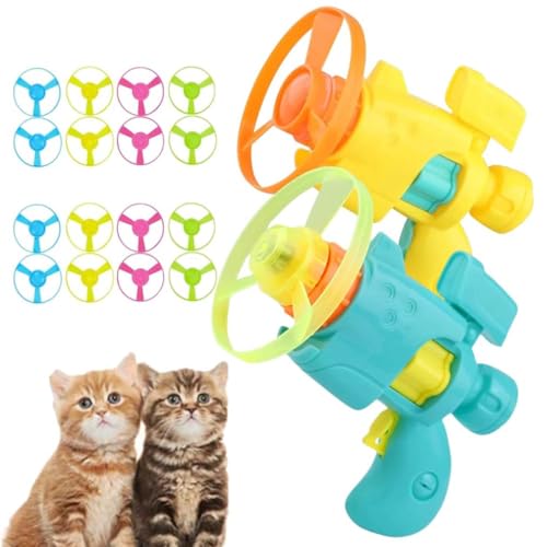 2 Stück Upgraded Celerypet Light-Up Flying Disc Cat Launcher Set, Cat Fetch Toy, Interaktives Katzenspielzeug, Haustier Spielzeug Bunte Fliegende Propeller Disc Katzenspielzeug Chasing Untertasse 2 Stück Upgraded Celerypet Light-Up Flying Disc Cat Launcher Set, Cat Fetch Toy, Interaktives Katzenspielzeug, Haustier Spielzeug Bunte Fliegende Propeller Disc Katzenspielzeug Chasing Untertasse von LUCKKY