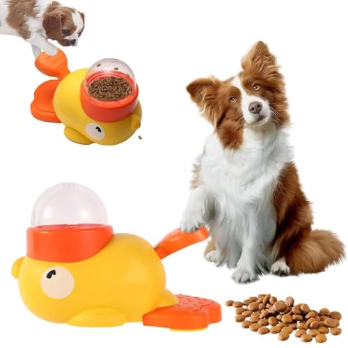 2-in-1 Interactive Dog Puzzle Toy & Slow Feeder, Ente Hundeleckerli-Futterspender mit Knopf, Ente Leckerli-Spender, Lustiger Leckerli-Spender in Entenform für kleine und mittelgroße Hunde 2-in-1 Interactive Dog Puzzle Toy & Slow Feeder, Ente Hundeleckerli-Futterspender mit Knopf, Ente Leckerli-Spender, Lustiger Leckerli-Spender in Entenform für kleine und mittelgroße Hunde von LUCKKY