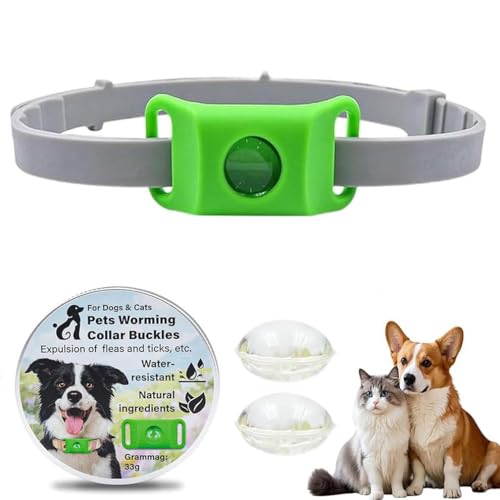 Clavya Tags for Dogs, Clavya Natural Collar for Dog, Clavya-Marken für Hunde, Natürlicher Halsband für Hunde, Wasserdicht, verstellbare Größe, Haustier-ID-Tags, 4 Monate lang anhaltender Schutz von LUCKKY