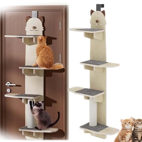 Door Hanging Cat Shelf, Tür hängende Katze Regal, über Tür Regale Leiter, über die Tür Katze Climber, Multi-Level-Tür hängende Katze Baum mit Regalen, Kletterturm, Sprungregal für Haustiere (A) Door Hanging Cat Shelf, Tür hängende Katze Regal, über Tür Regale Leiter, über die Tür Katze Climber, Multi-Level-Tür hängende Katze Baum mit Regalen, Kletterturm, Sprungregal für Haustiere (A) von LUCKKY