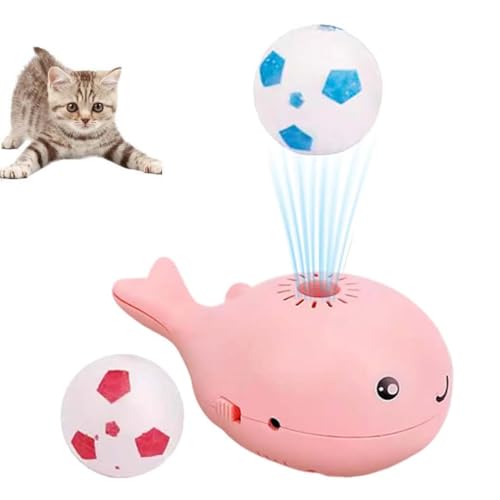 Floating Ball Cat Toy,Schwimmender Ball Katzenspielzeug,2-in-1 Elektrisches Blas & Bewegter Balls Teaser - Interaktive Wale Katzenspielzeugkugel,Unterhalten Sie Katzen Fußball Katzenspielzeug (Rosa) von LUCKKY