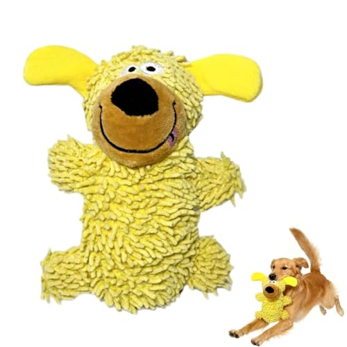 Ipawsplus Squeaky Dog Plush Toy, Quietschendes Plüschtier für Hunde, Hunde-Stofftiere, Interaktives Plüschtier für Haustiere, langlebiges Kauspielzeug Für Große, Mittlere und Kleine Hundes (Gelb) von LUCKKY