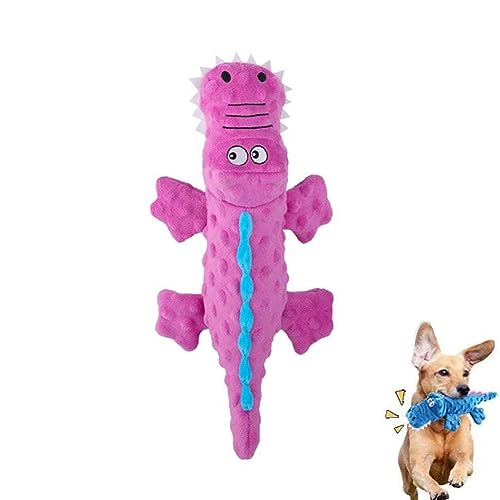 Krokodilspielzeug für Haustiere,Pet Crocodile Toys,Pet Plush Toy Sounding Crocodile,Quietschende Spielzeug für Hund,Langlebiges Plüsch Krokodil Hundespielzeug Interaktives Plüsch Kauspielzeug (Lila) von LUCKKY