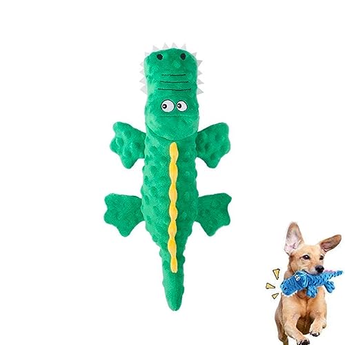 Krokodilspielzeug für Haustiere,Pet Crocodile Toys,Pet plush toy sounding crocodile,Quietschende Spielzeug für Hund,Langlebiges Plüsch Krokodil Hundespielzeug Interaktives Plüsch Kauspielzeug (Grün) von LUCKKY