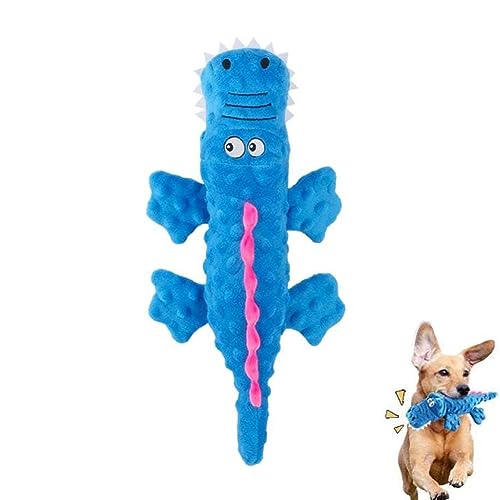 Krokodilspielzeug für Haustiere,Pet Crocodile Toys,Pet plush toy sounding crocodile,Quietschende Spielzeug für Hund,Langlebiges Plüsch Krokodil Hundespielzeug Interaktives Plüsch Kauspielzeug (Blau) von LUCKKY