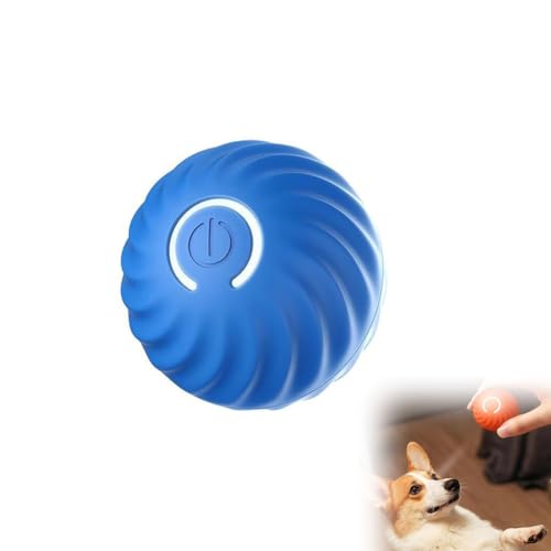 LUCKKY Active Rolling Ball Anti-Anxiety Automatic Moving Ball, Interaktives Hunde Ball Spielzeug, 360° Rollen Elektrisch Ball, Automatisch Ball für Hunde der Sich selbst bewegt (Blau) von LUCKKY