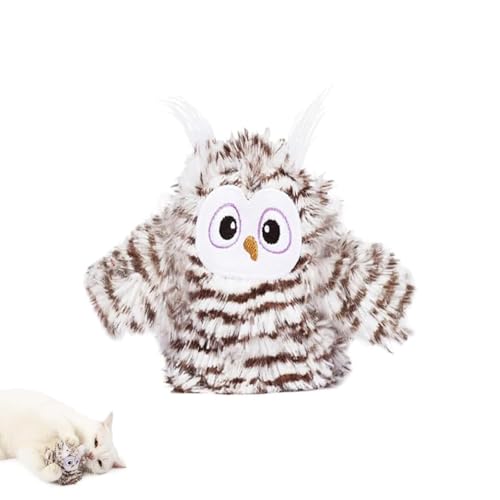 LUCKKY Chirping Owl Cat Toy, Interactive Cat Toy Rechargeable Automatic Chirping Owl Cat Toy with Catnip, Zwitschernde Eule Katzenspielzeug, Interaktive Elektrisches Katzenspielzeug von LUCKKY