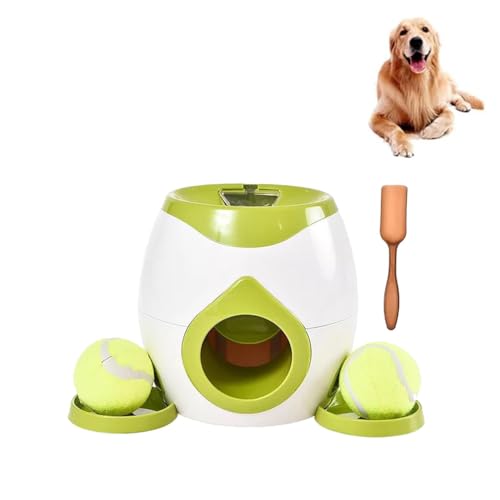 LUCKKY Dog Pro Automatic Ball Launcher, Dogpro Automatischer Ballwerfer für Hunde, Pet Ball Indoor-Werfermaschine mit Flacher Fütterungsschale, kleine interaktives Wurfspielzeug für Hunde (Grün) von LUCKKY