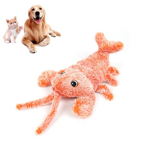 LUCKKY Furry Fellow Interactive Dog Toy Lobster, Floppy Lobster Interactive Dog Toy, Interaktives Katzen- und Hundespielzeug, Elektrische Plüsch Hummer Interaktives Katzenspielzeug (A) von LUCKKY