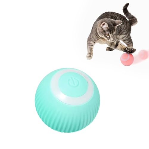 LUCKKY Gertar Cat Toy - 2 in 1 Simulated Interactive Hunting Cat Toy, Katzenspielzeug Elektrisch Katzenball mit LED Licht,Automatischer 360 Grad Rollbal Interaktives Katzenspielzeug (Blau Ball) von LUCKKY