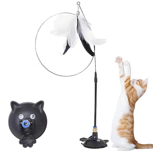 LUCKKY Meowmastery Toy, Interaktives Katzenspielzeug Angel mit Feder, Katzenstäbe mit Saugnapf, Intelligenz Spielzeug für Katzen, Selbstbeschäftigung Spielzeug für Indoor-Katzen mit Federn (Schwarz) LUCKKY Meowmastery Toy, Interaktives Katzenspielzeug Angel mit Feder, Katzenstäbe mit Saugnapf, Intelligenz Spielzeug für Katzen, Selbstbeschäftigung Spielzeug für Indoor-Katzen mit Federn (Schwarz) von LUCKKY